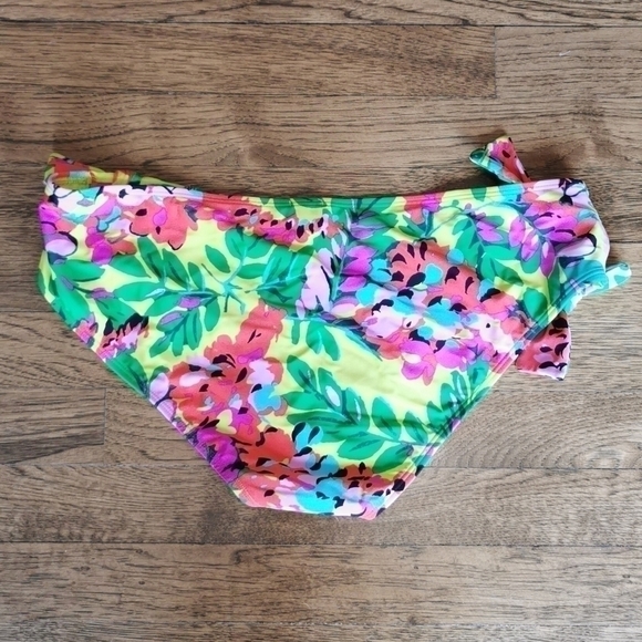 AERIE Bikini Bottom Hipster Yellow Floral Extra Large XL New - Picture 2 of 5